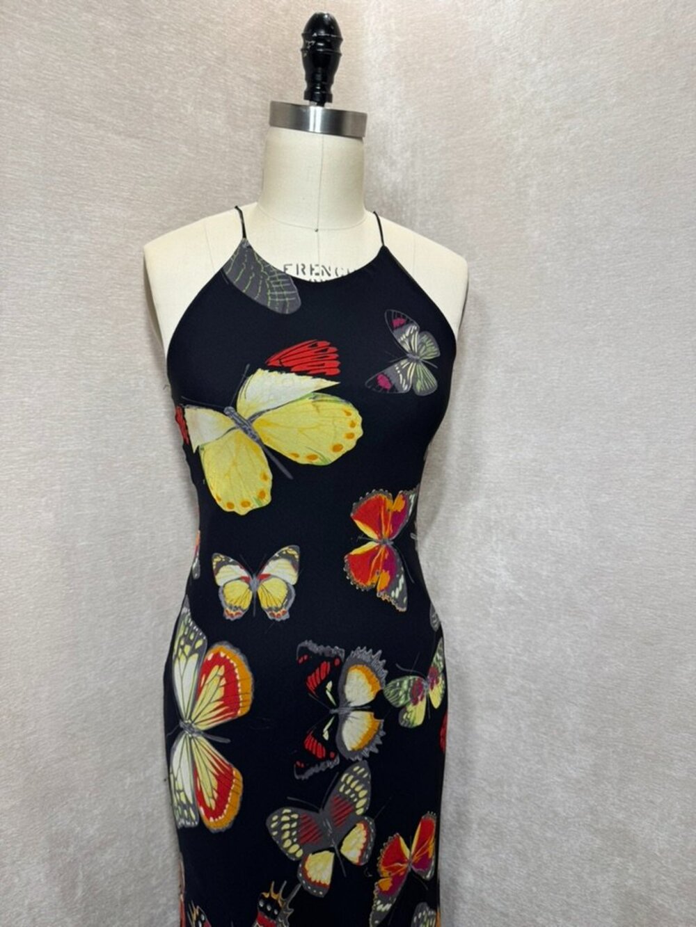 Vintage 1990s Cache Butterfly Halter Dress - Picture 4 of 12